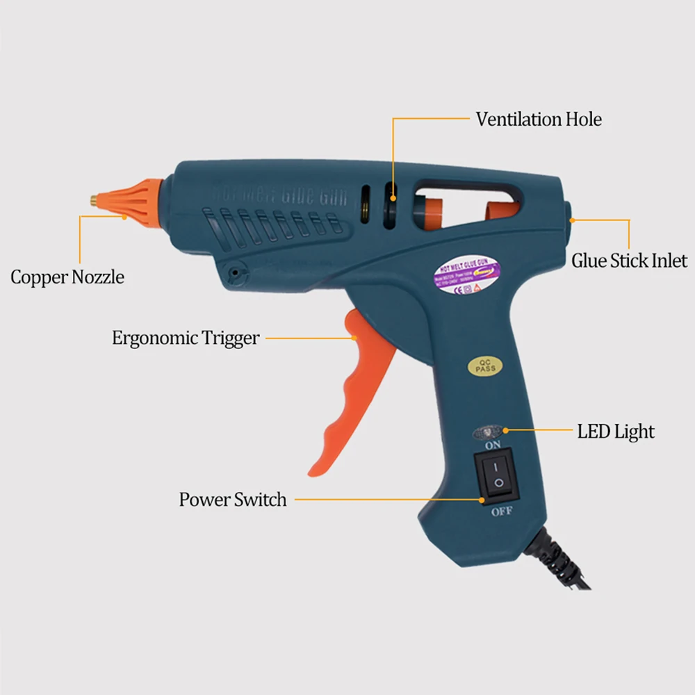 100W Hot Melt Glun Gun Constant Temperature glue for the gun 11mm 1.0*40MM Nozzle With hot plastic | Инструменты