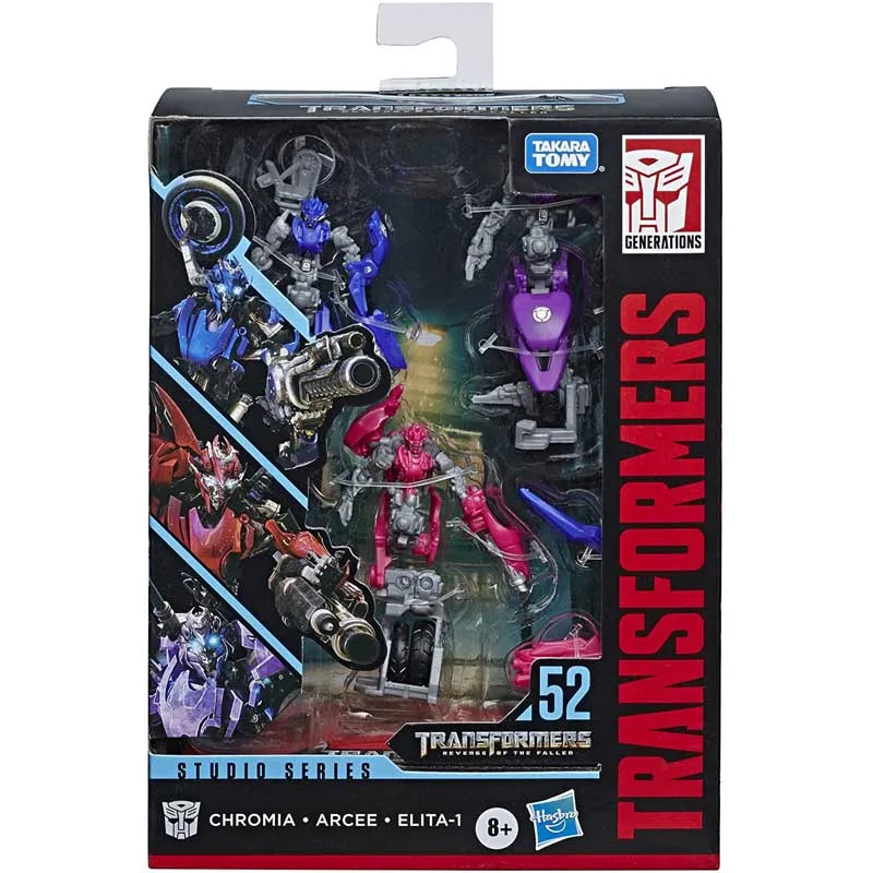 

Hasbro Transformers Toys Studio Series SS52 Deluxe Revenge of The Fallen Movie Arcee Chromia Elita-1 Action Figure 3 Pack