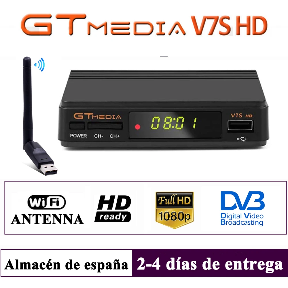 DVB S2 Gtmedia v7s HD цифровой декодер обновленная версия freesat предоставляет подарок 1080P