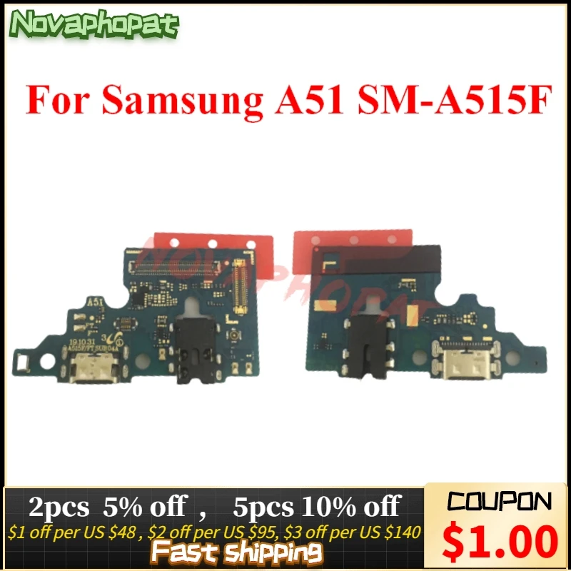 

Зарядная док-станция Novaphopat для Samsung A51 A515F, USB-порт для зарядки, разъем, гибкий кабель, микрофон, микрофонная плата, быстрое зарядное устройство