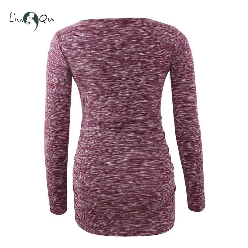 Женские повседневные блузки для беременных топ Одежда v образный вырез крест