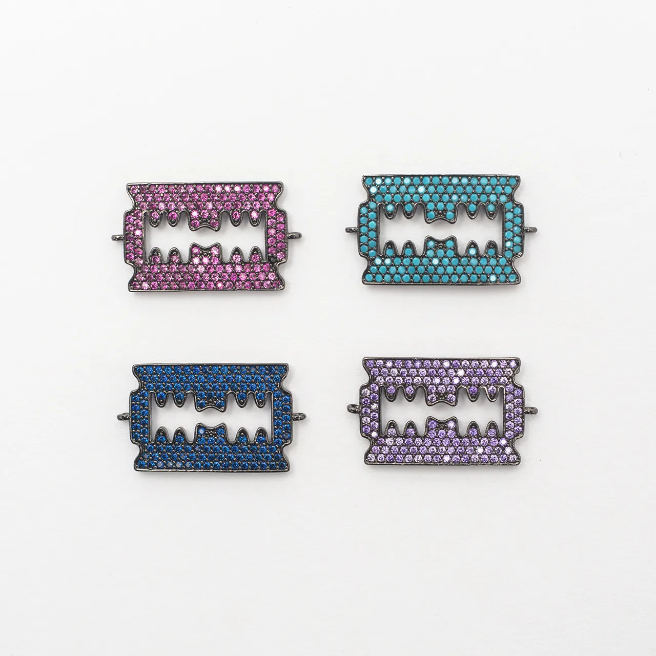 14 8 × 25 9 мм Прямоугольный полый паве цвета кристалл модный соединитель DIY ожерелье