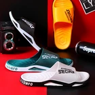 Шлепанцы Мужские дышащие, Повседневная пляжная обувь для улицы, Нескользящие, ПВХ, для ванной комнаты, летние Тапочки