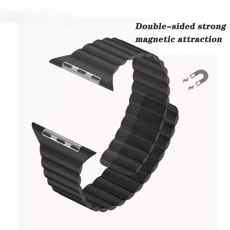 

Magnetic strap for apple watch Leather loop For apple watch band 44mm 40mm Replacement iWatch series 5 4 3 2 1 watchbands