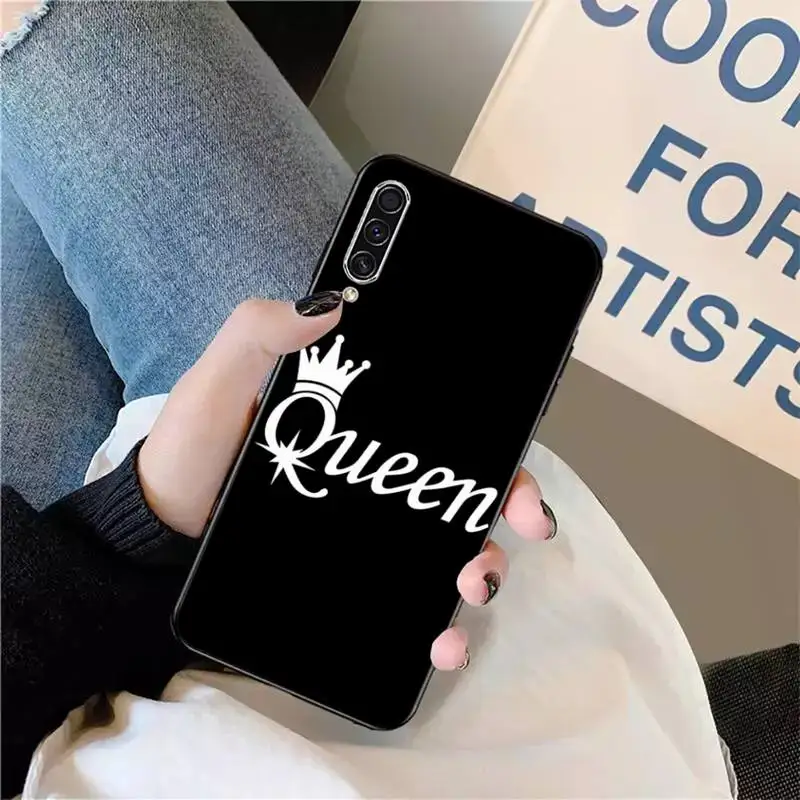 

King Queen Crown Phone Case For Samsung galaxy S 9 10 20 A 10 21 30 31 40 50 51 71 s note 20 j 4 2018 plus