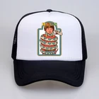 Бейсболка с принтом аниме Let's Catch Santa, Мужская кепка с принтом сатаны, демона, змеи, Кепка в стиле хип-хоп, летняя сетчатая дышащая Снэпбэк Кепка