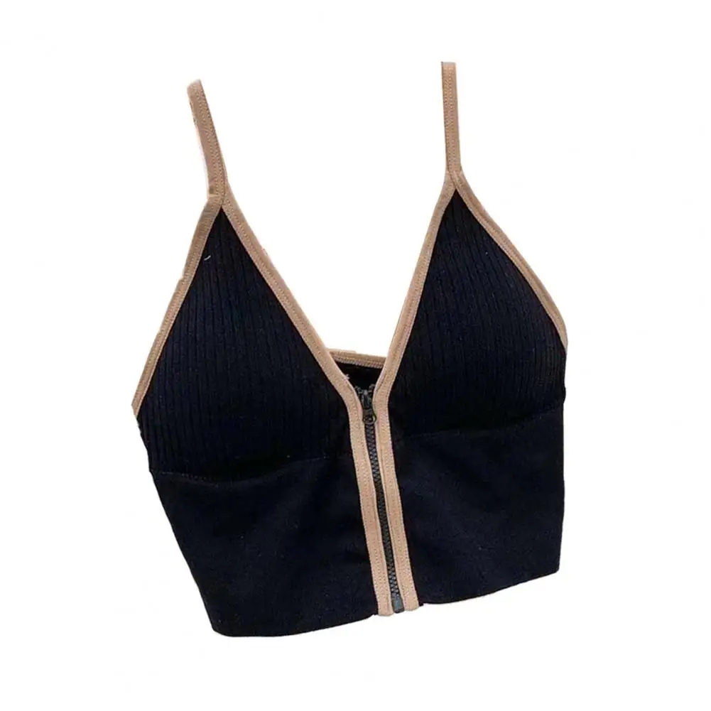 

Bra V Zipper No Rims Spandex Women Tube Top for Sports