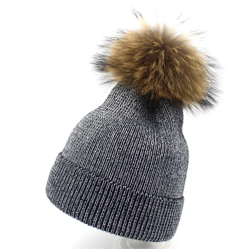 Новинка, модные шапки с натуральным мехом, шапочки с помпоном, шапки skullies, женская зимняя шапка, вязаные шапки touca beanie
