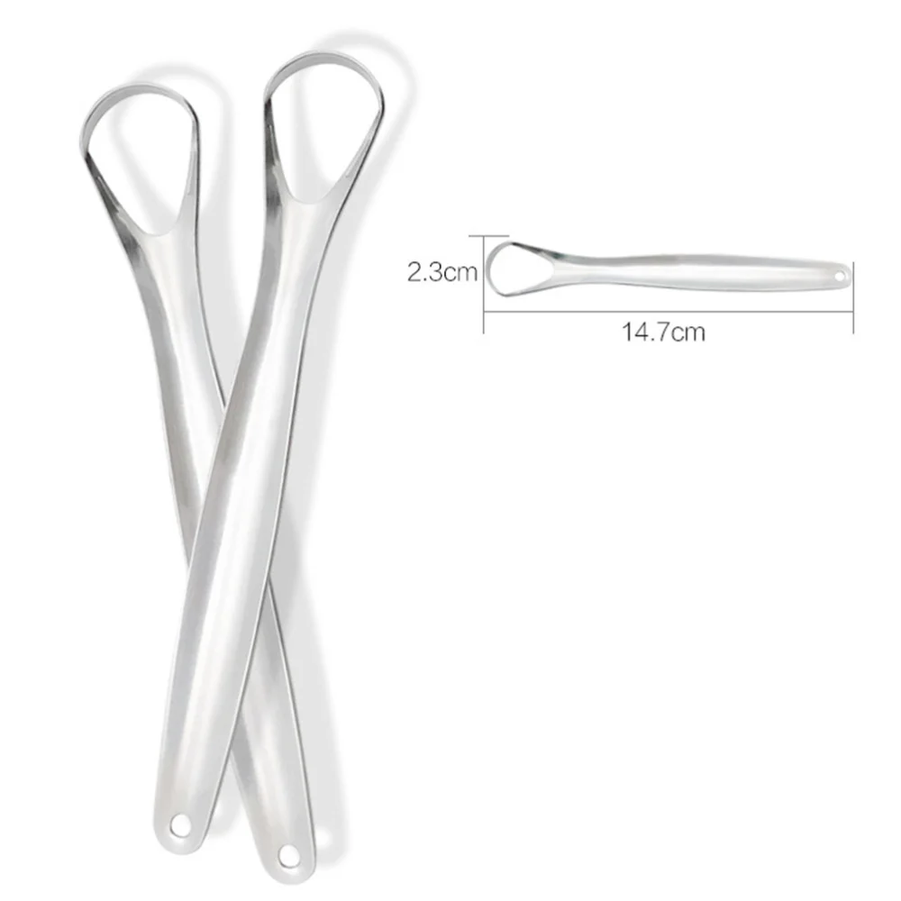 

3pcs Tongue Scrapers Cleaner Stainless Steel Tongue Oral Health Cleaning Tool (2PCS Double Side Scraper and 1PC Spoon Scraper)