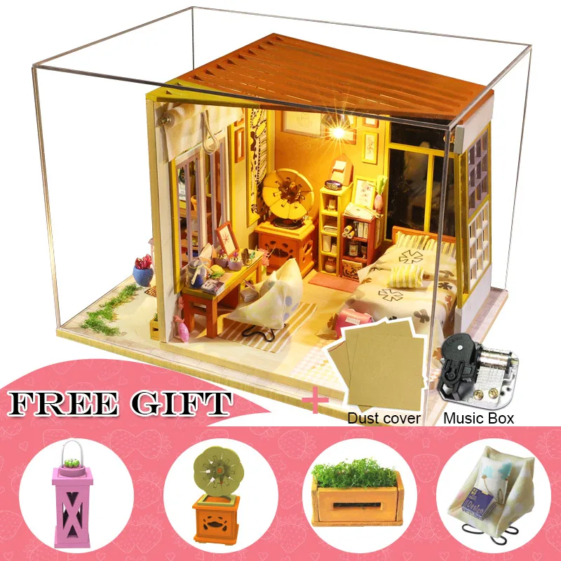 Cutebee Каса Кукольный дом миниатюрная мебель кукольный домик DIY Миниатюрные домики комната коробка театральные игрушки для детей Каса кукольный домик S02A - Цвет: S03C