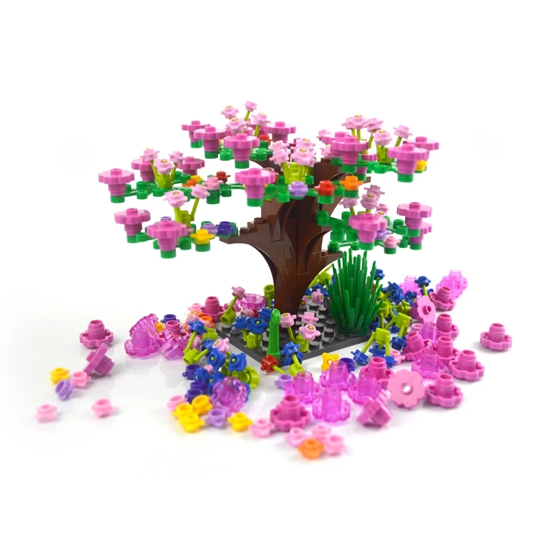 Строительные блоки MOC растение трава цветок город улица вид сад DIY аксессуары