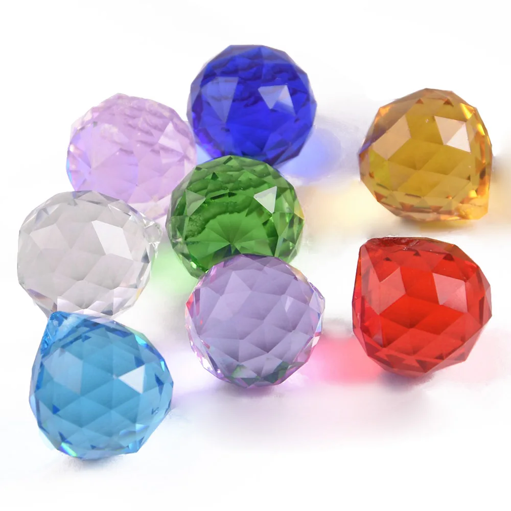 20mm/30mm/40mm Top Drilled Teardrop Prism Faceted Chandelier Ball Crystal Glass Loose Drop Pendant Bead for DIY Craft Decoration