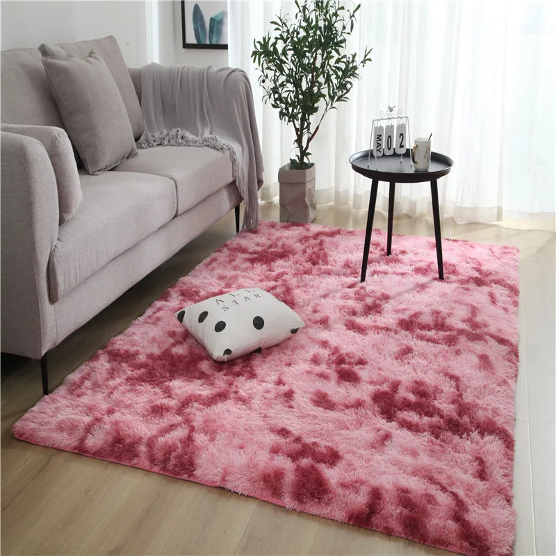 

Home Carpet Tie Dyeing Plush Soft Carpets For Living Room Bedroom Decor Anti-slip Floor Mats Bedroom Water Absorption Carpet Rug