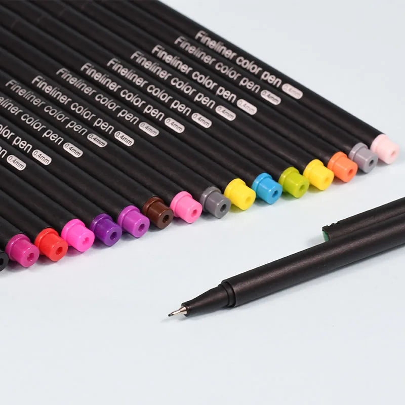 Ручка Fineliner 12 цветов 0 4 мм микрон Детские Канцелярские Принадлежности для манги