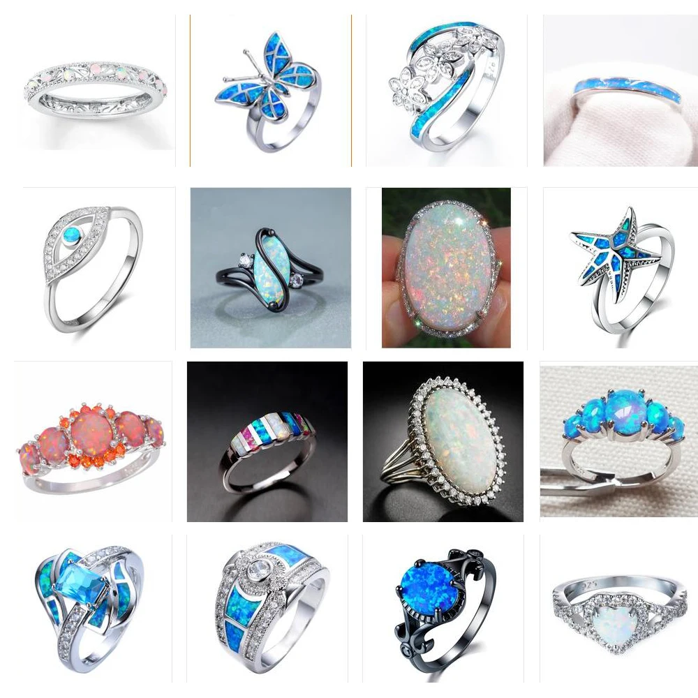 Классическое кольцо с опалом для свадебной вечеринки элегантные женские