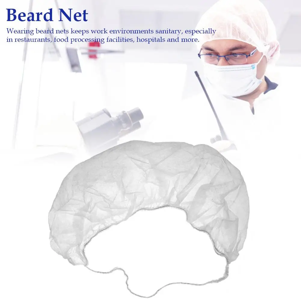 

100PCS Disposable Beard Nets Breathable Latex-Free Beard Protector Nets Non-woven Nets For Keep Yourself Sanitary