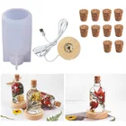 Светодиодный ночной Светильник глянцевое пресс-форм ручной работы из смолы для дома декоративная бутылка в форме лампы силиконовые формы Diy ремесленных инструментов