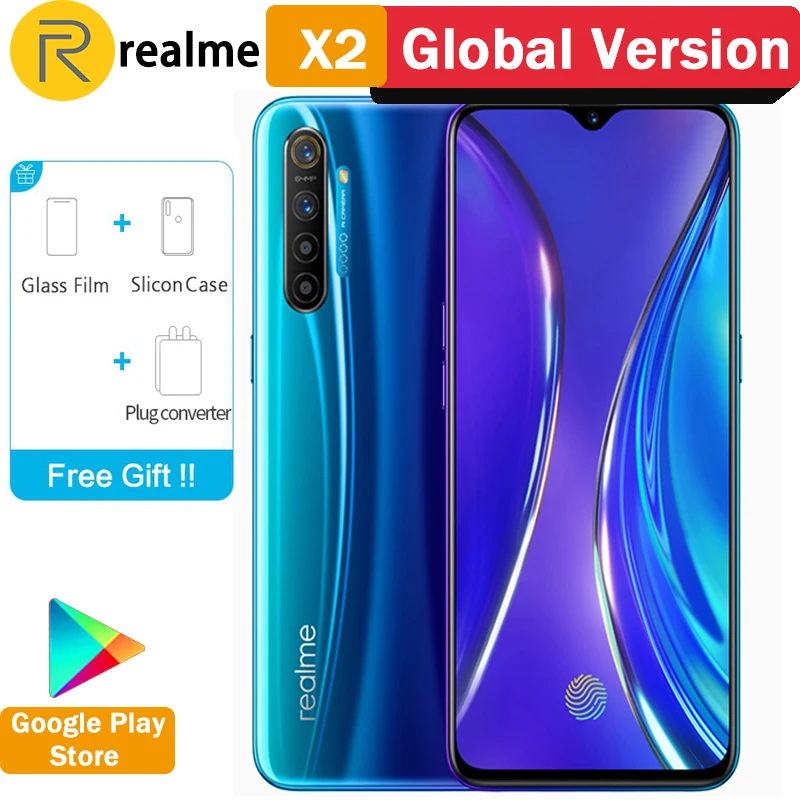 Realme X2 китайская версия мобильный телефон 6 4 ''полный экран Snapdragon 730G 64MP камера NFC