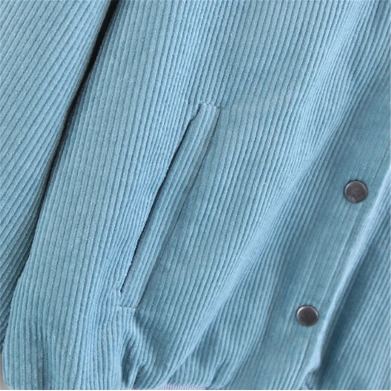 Женская Вельветовая куртка Bella philosophy с воротником стойкой и карманами 2019|Женские