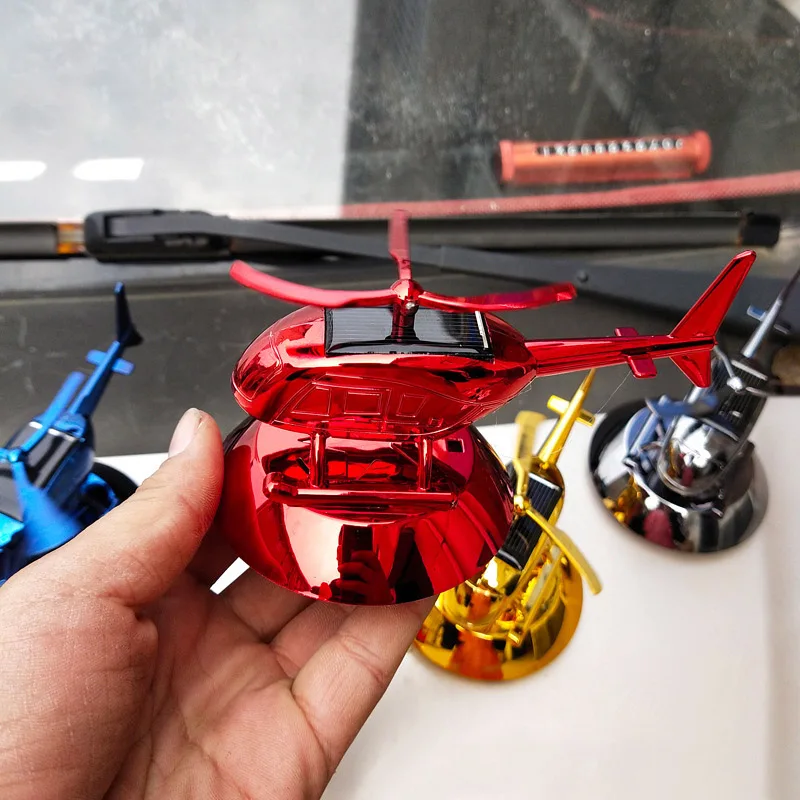 

New Alloy Solar Aircraft Automatic Rotation Car Interior Ornaments Decoration Car Perfume Aromatherapy Supplies Auto Accessories