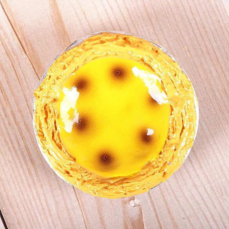 Egg tart Bionic food refrigerator magnetic paste milk pan egg bread tomato refrigerator paste message stick magnet button home decoration - Color: Egg tart
