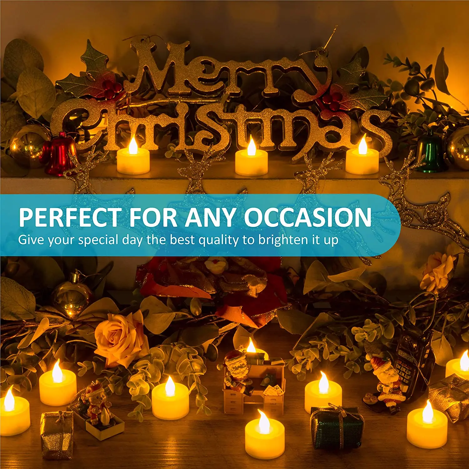 

Flameless Led Tealight Candles Battery Operated Warm White Flameless Pillar Candle Bluk for Romantic Decorations