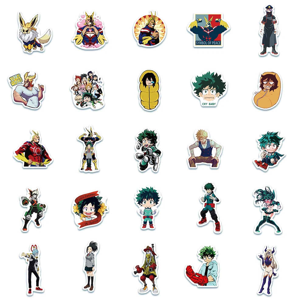 Стикеры японские аниме Моя геройская Академия для ноутбука мотоцикла скейтборда