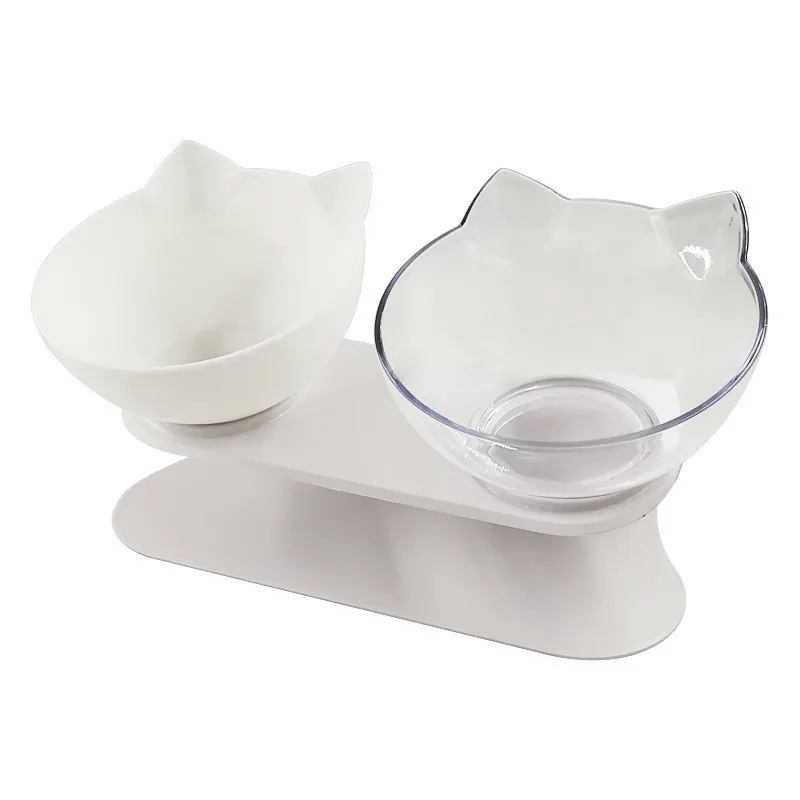 Кошачья миска для собак двойной Нескользящие Пэт Еда едят инструменты Пластик
