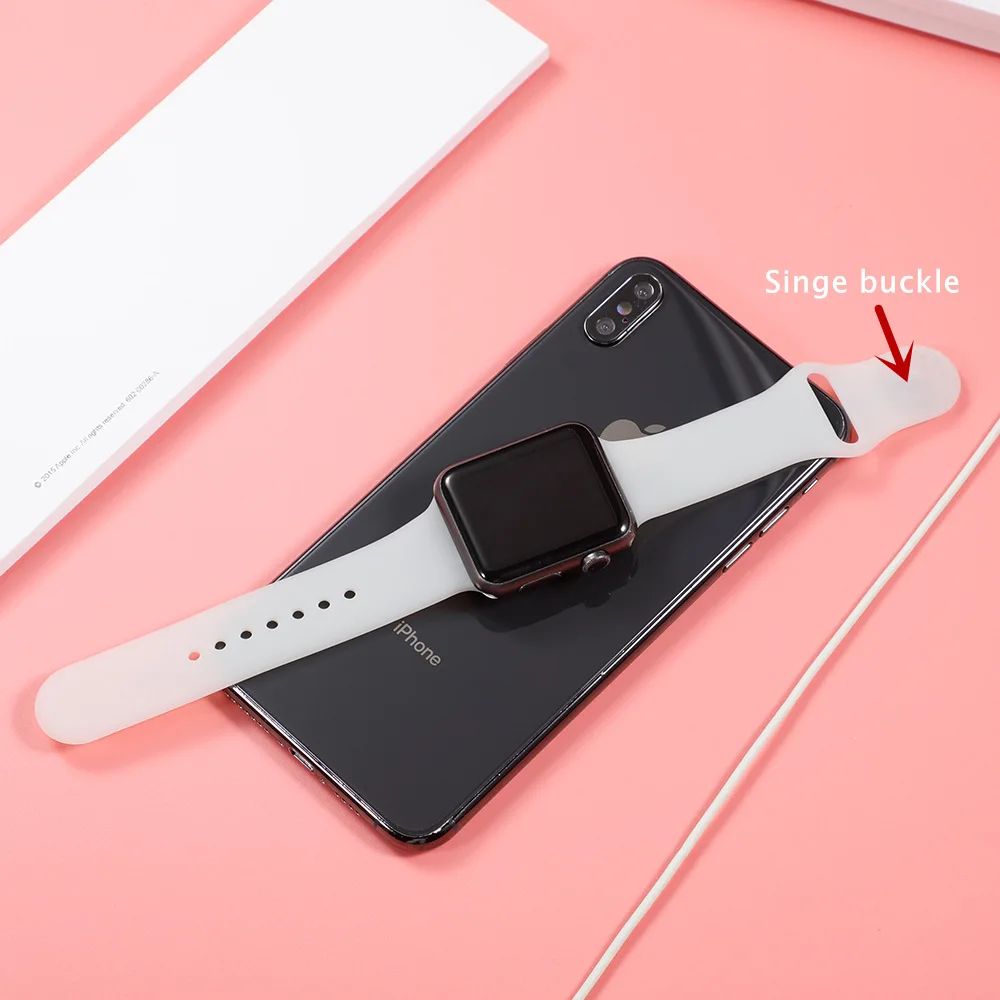 Ремешок для apple watch 44 мм 40 iWatch 38 42 спортивный силиконовый браслет ремешок 5 4 3 2 1 |