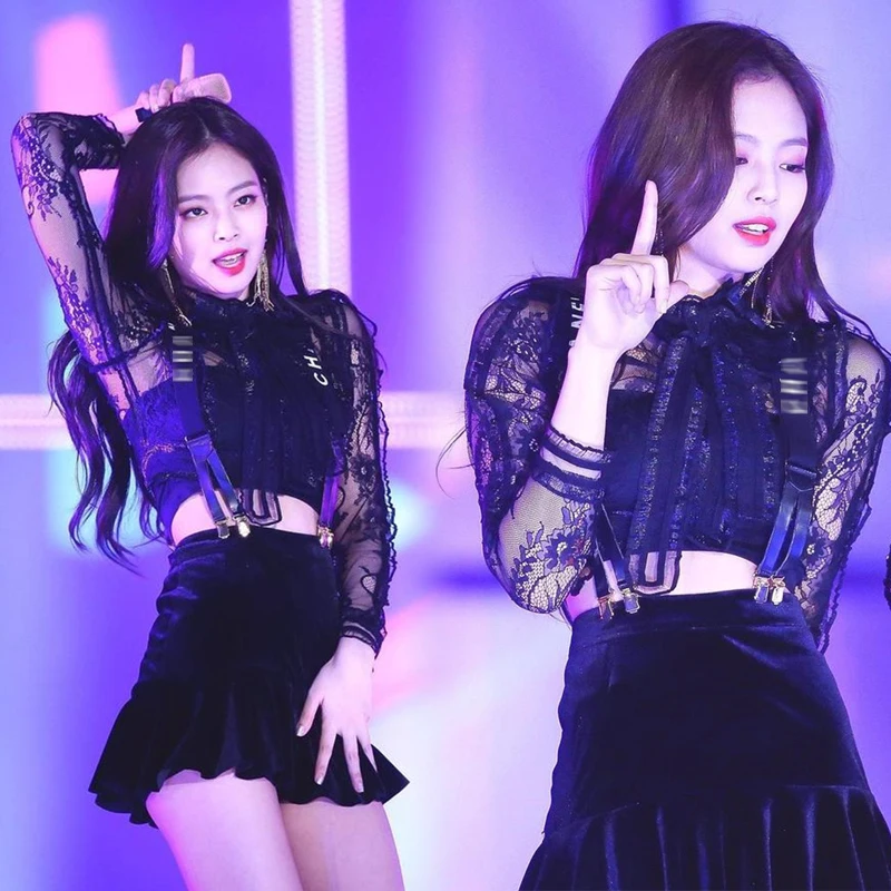 Кружевная одежда K-pop для женщин сексуальная женская джазовых танцев