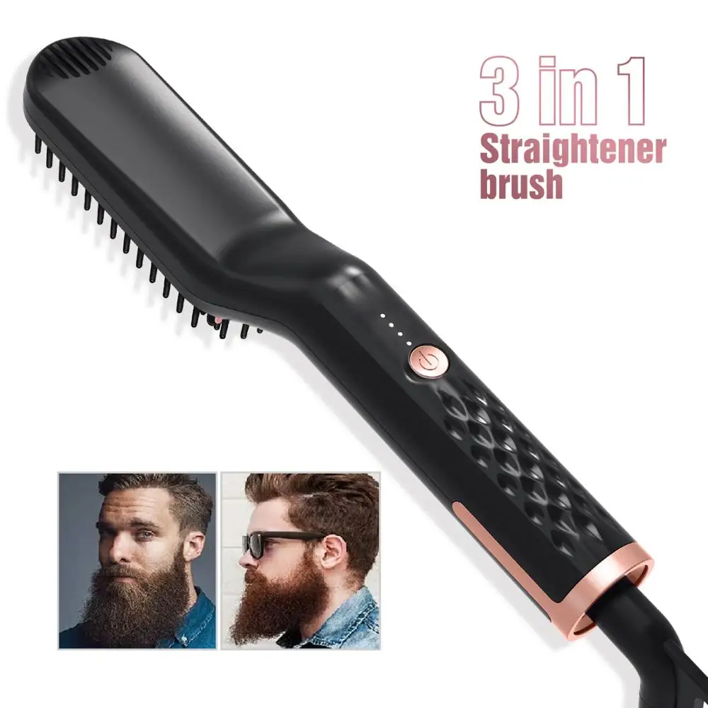 

Professional Beard Straightener Women Hair Straightening Comb Detangling Hairbrush Tangle Hair Brush Styling Tools