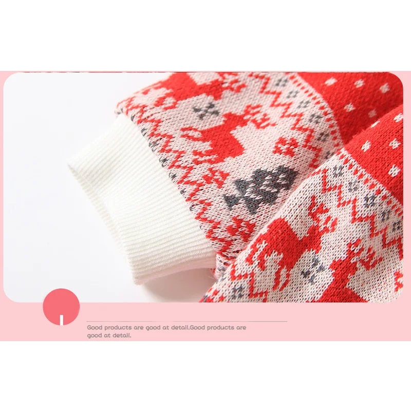 weLaken Girls Dresses Boutique Christmas Costume For Toddler Kids Peter Pan Collar Long Sleeve Pattern Dress | Детская одежда и