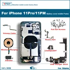 Задняя крышка батарейного отсека для iPhone 11Pro + средняя рамка Шасси + детали бокового ключа задняя + гибкий кабель Корпус в сборе 11 Pro MAX