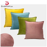 bubble kiss pure color plush pillow case soft home sofa throw pillow covers square office chair cushion cover best selling 2020