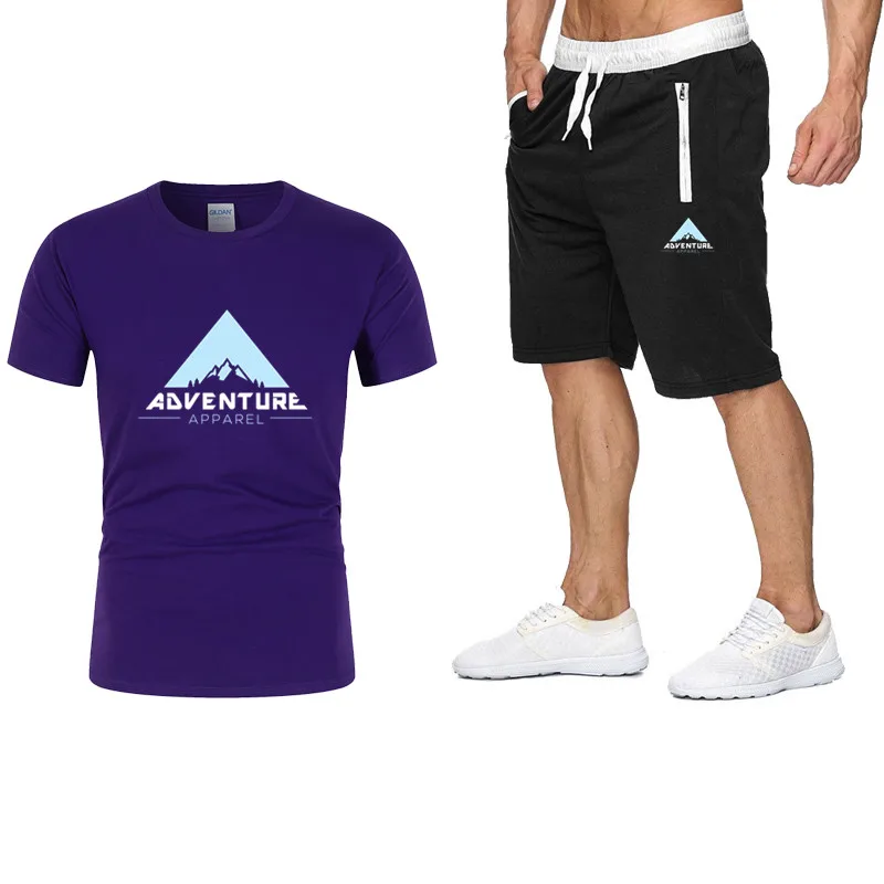 

Spring And Summer New Hot Sale Letter Printed T-Shirt + Shorts Sports Suit, Casual Pure Cotton Breathable.
