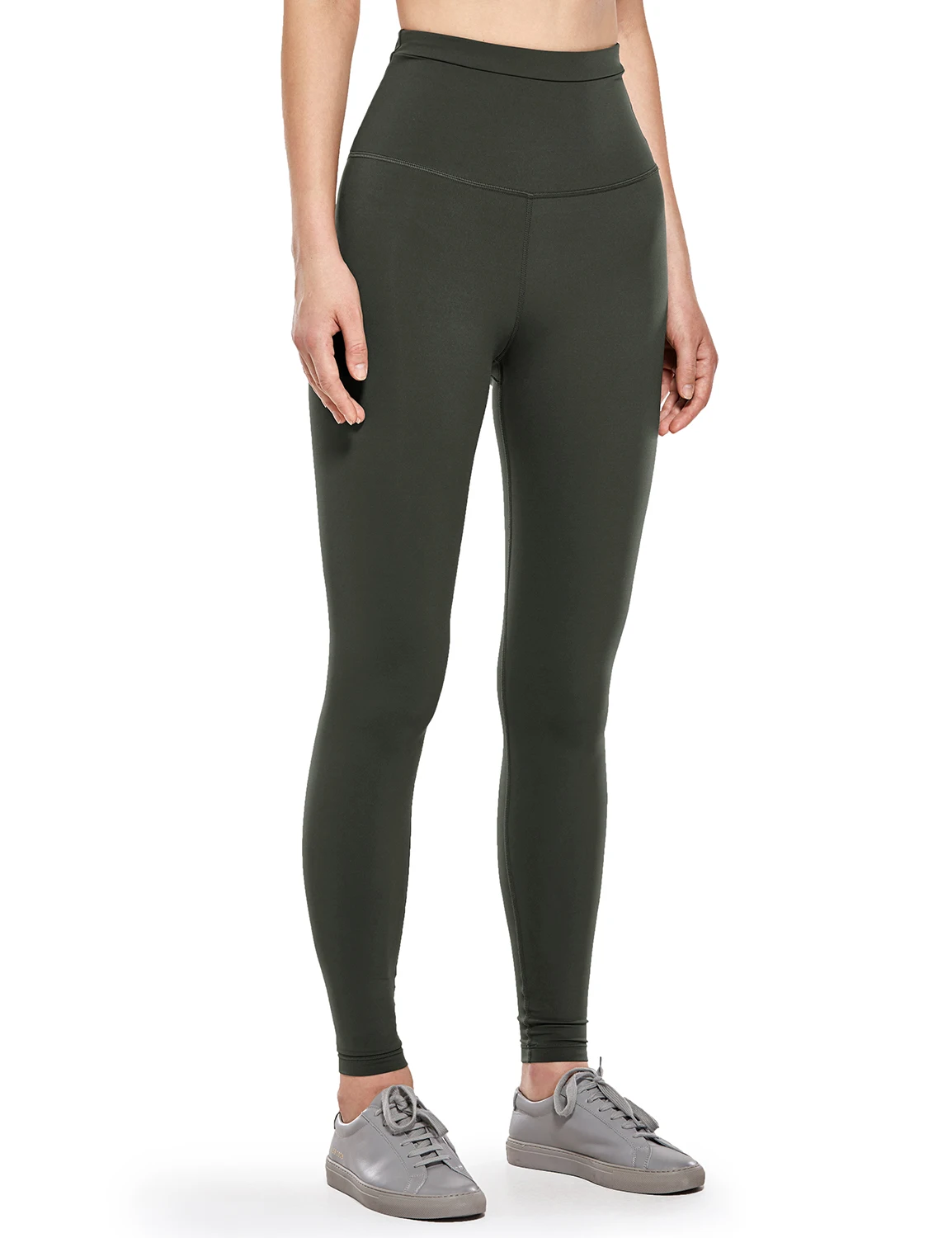Olive Green02 V-образной КРЕПЕЖНОЙ ПЛАСТИНОЙ Ls Isla Для женщин голая ощущение сетка; с высокой талией леггинсы с Srawstring штаны для йоги-28 дюймов - Цвет: Olive Green02