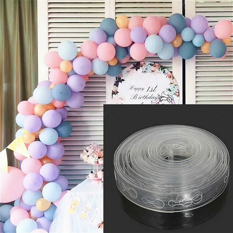 5M/lot Convenient Accessories Balloon Chain 160Holes Wedding Birthday Balloons Backdrop Decor Seal | Дом и сад