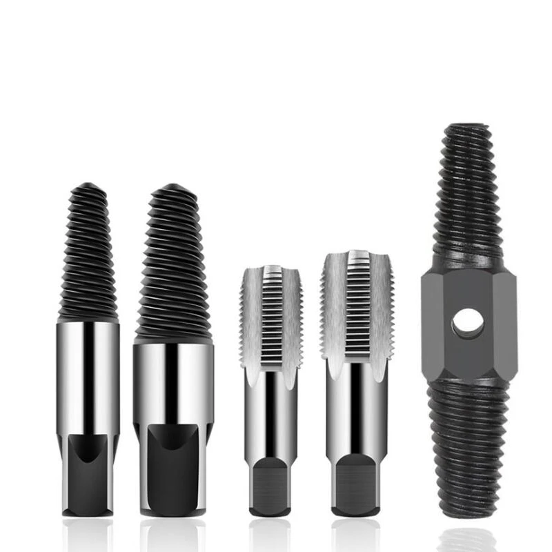 

Pipe Screw Extractor Set, Double Head Tap Faucet Valve Screw Extractor Damaged Broken Wire Water Pipe Bolt Remover 4"6"