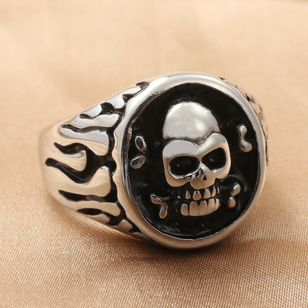 

Мужское серебряное кольцо с черепом, в готическом стиле, из нержавеющей стали