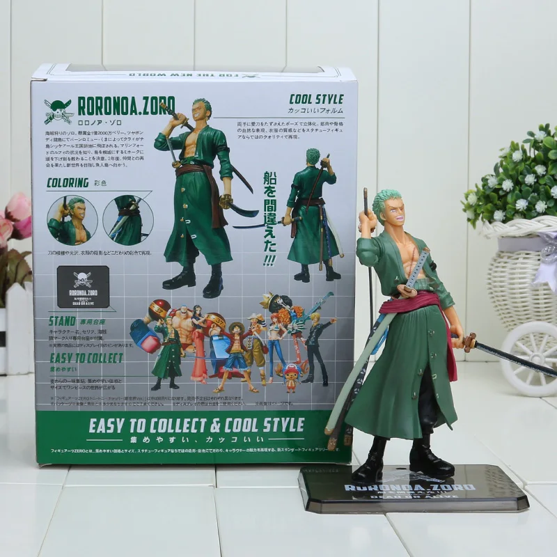 Аниме one piece Figure Roronoa Зоро фигурка битва Версия ренгоку онигири Зоро ПВХ модель куклы 13-26 см игрушки - Цвет: 1397 18cmzoro box