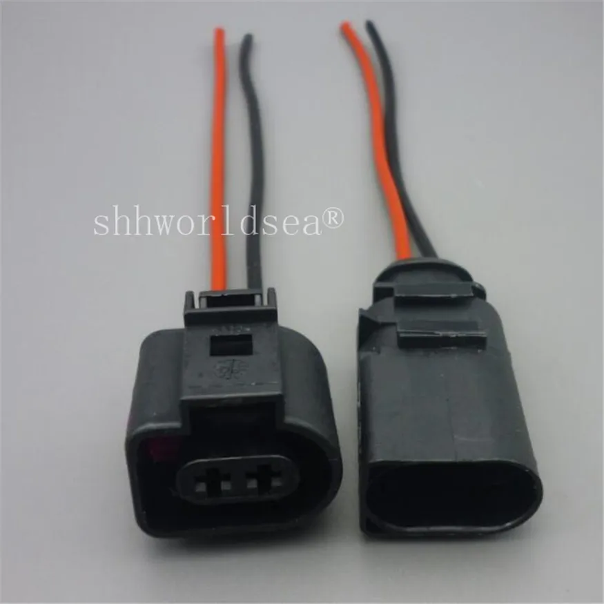Shhworldse 2 Pin Fog Light Lamp Wiring Plug Pigtail Connector For Audi A6 For VW Jetta Golf GTI MK4 Passat 1J0973722