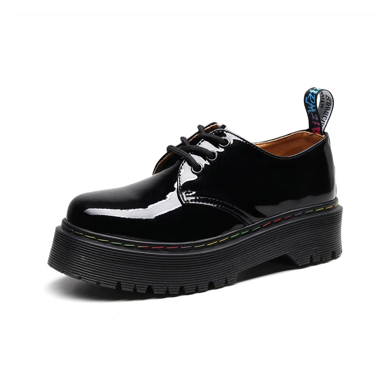 

Oxford Shoes For Women First Layer Of Dermis Platform Women Punk Shoe Thick Bottom Motorcycle Shoes Mujer Motorcycle Boots34-42