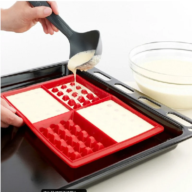 Дешевые 4 5 сетки семья вафельница прямоугольная круглая сетка торт Силиконовая