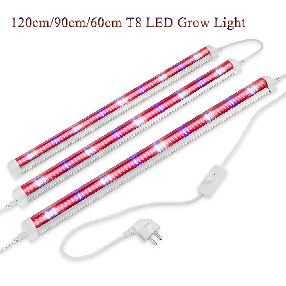 

(3pcs/Lot) 120cm/90cm/60cm T8 LED Grow Light Tube integrated Grow Bar for Indoor Plant Greenhouse Hydroponics System Grow Tent