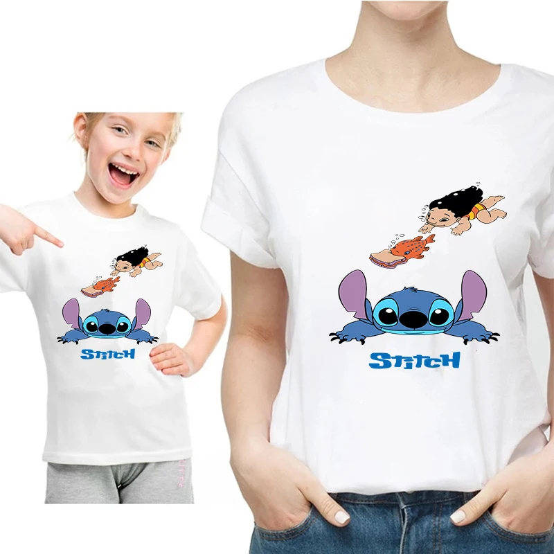 

Family Matching Clothing Fashion T-shirt Summer Cartoon Top Short-Sleeved Sweet Casual Style Parent-child Wear