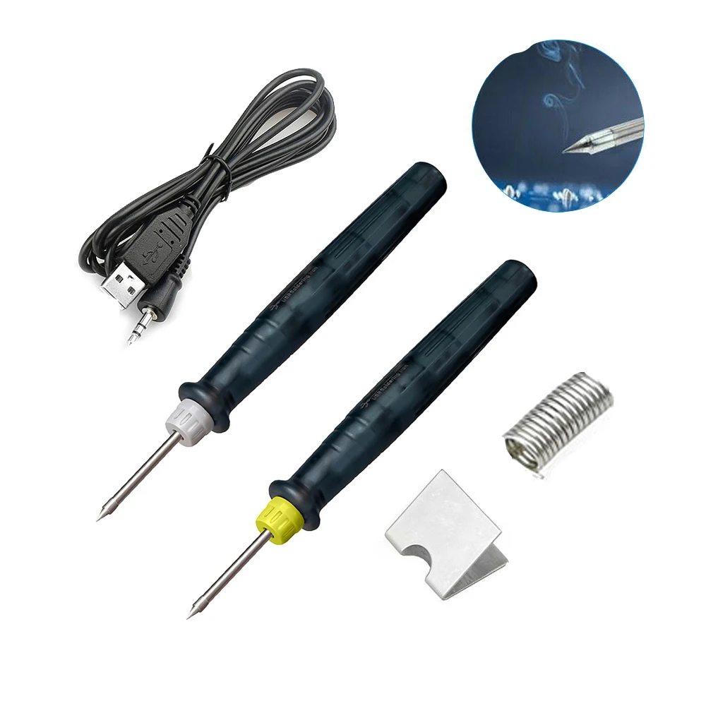 

LT002 Temperature Adjustable USB Soldering Iron Electric Soldering Iron Small Coil Of Solder Tip Cover Metal Stand Repair Tool
