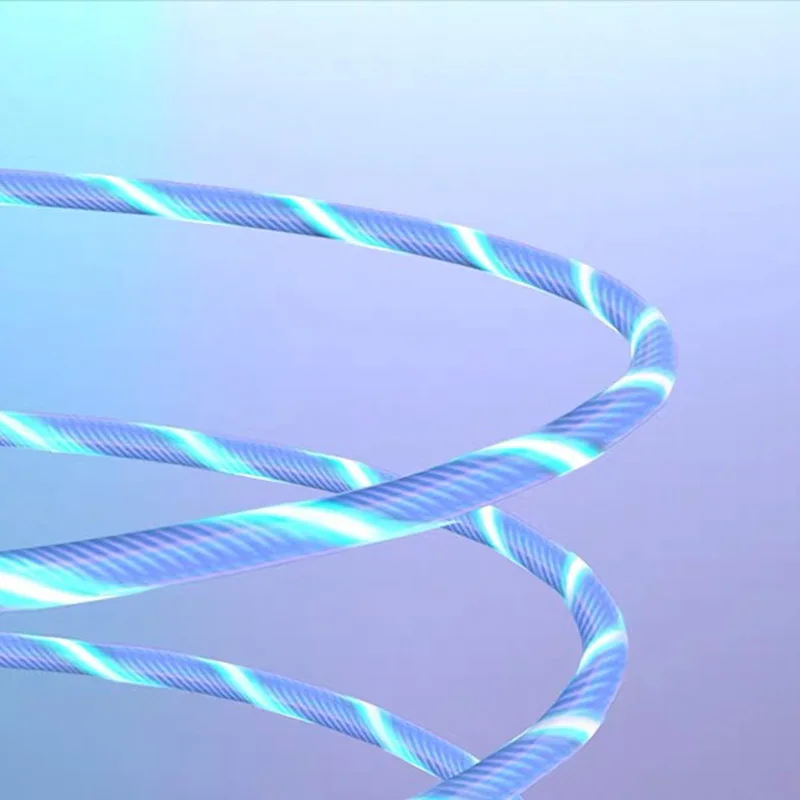 Новый Три-в-одном светящийся кабель для передачи данных растяжки Красочные линии