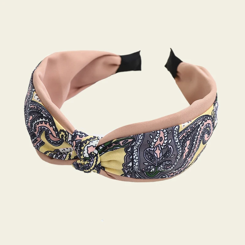

Ethenic Headband Women Fabric Hair Accessories Top Knotted Hairbands