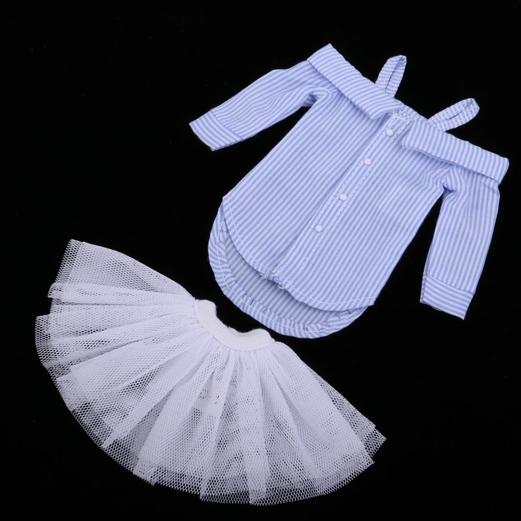 

Dolls Two-piece Outfits Skirt And One Shoulder Shirt For 1/6 Blythe Dolls