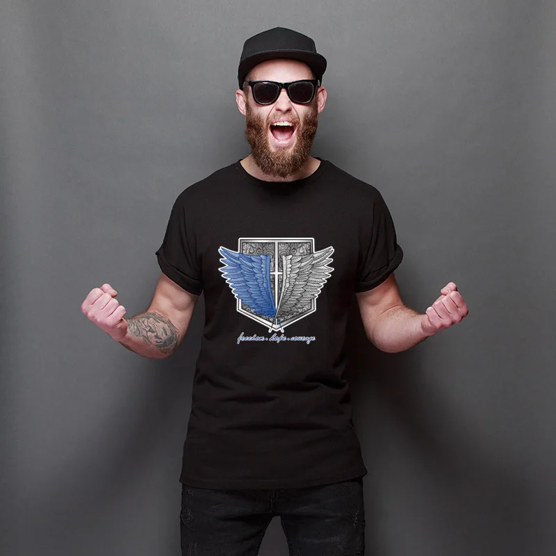 

New Arrival Freedom Hope Courage Streetwear High Quality Tees Fitted Men's Tee Shirts Slim Fit Unique Tee-Shirts For Boys